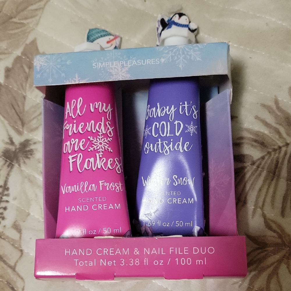 Hand Cream & Nail File Set - Pink and Purple
